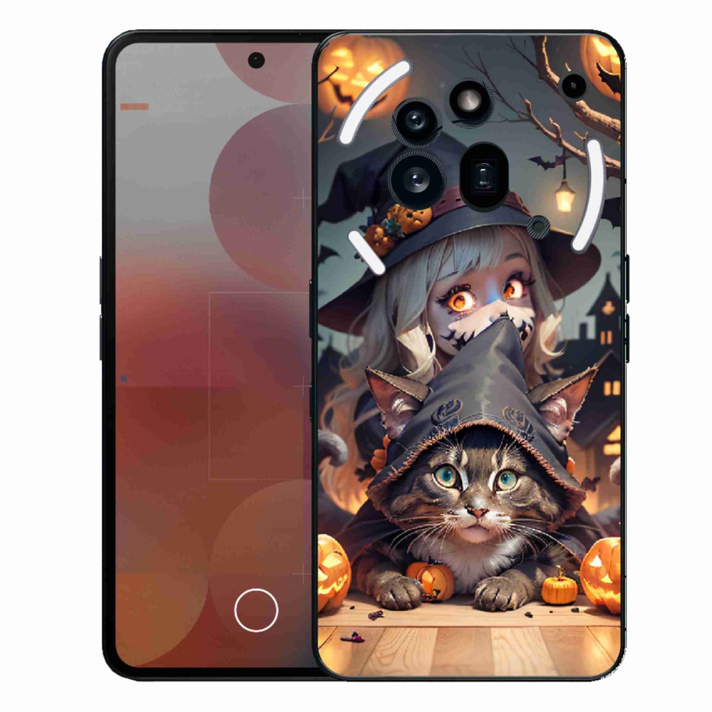 Gelový kryt mmCase na Nothing Phone (3a) Pro - čarodějnice s kočkou