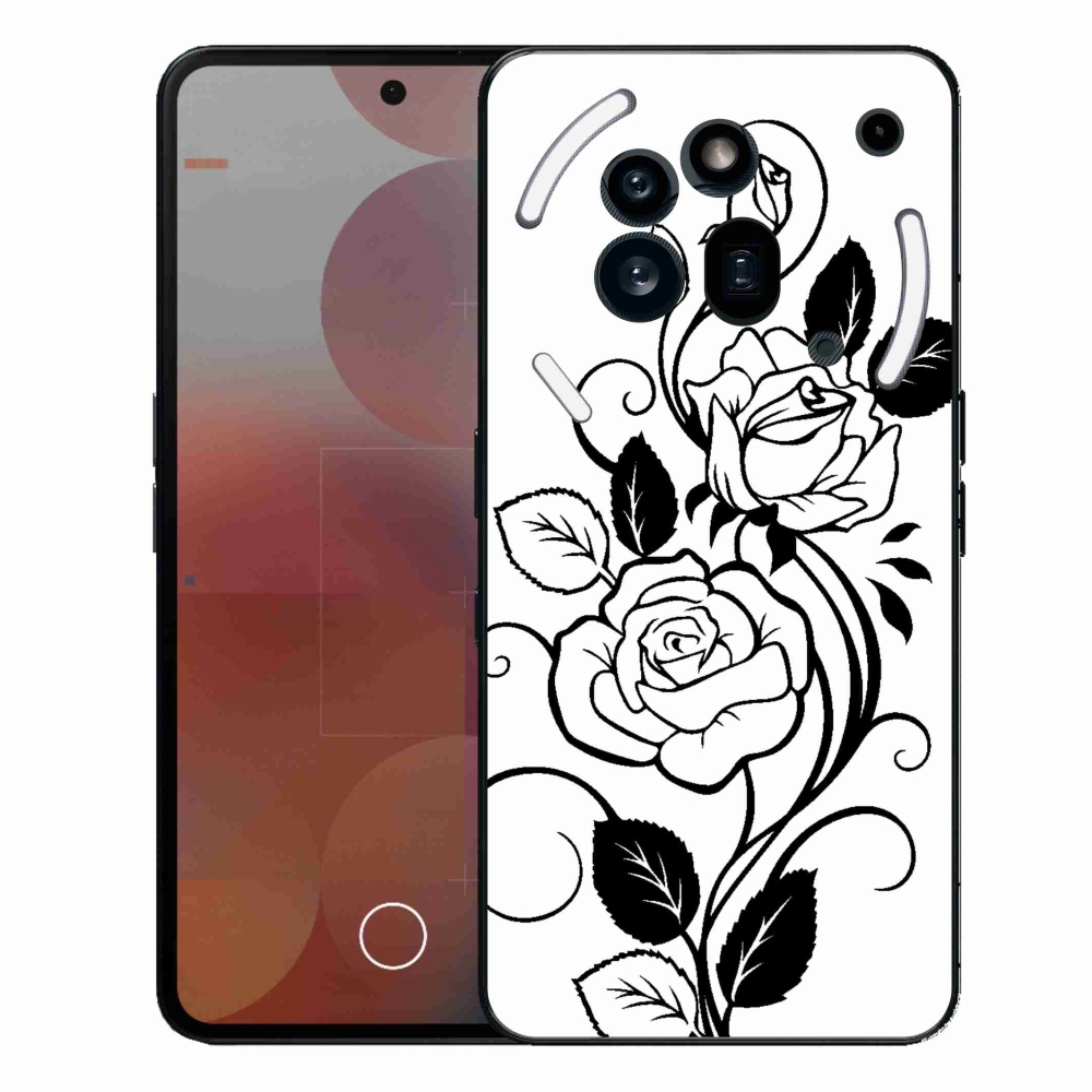 Gelový kryt mmCase na Nothing Phone (3a) Pro - černobílá růže