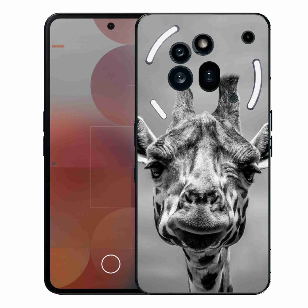 Gelový kryt mmCase na Nothing Phone (3a) Pro - černobílá žirafa