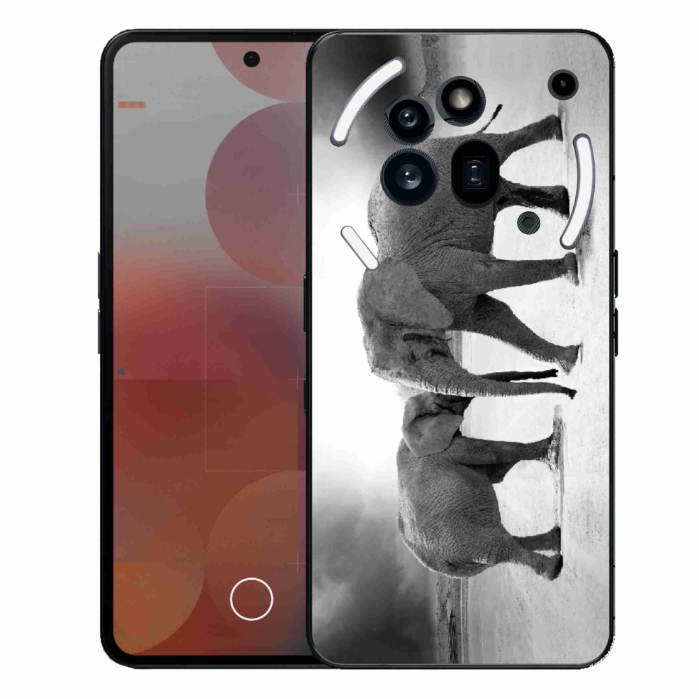 Gelový kryt mmCase na Nothing Phone (3a) Pro - černobílí sloni