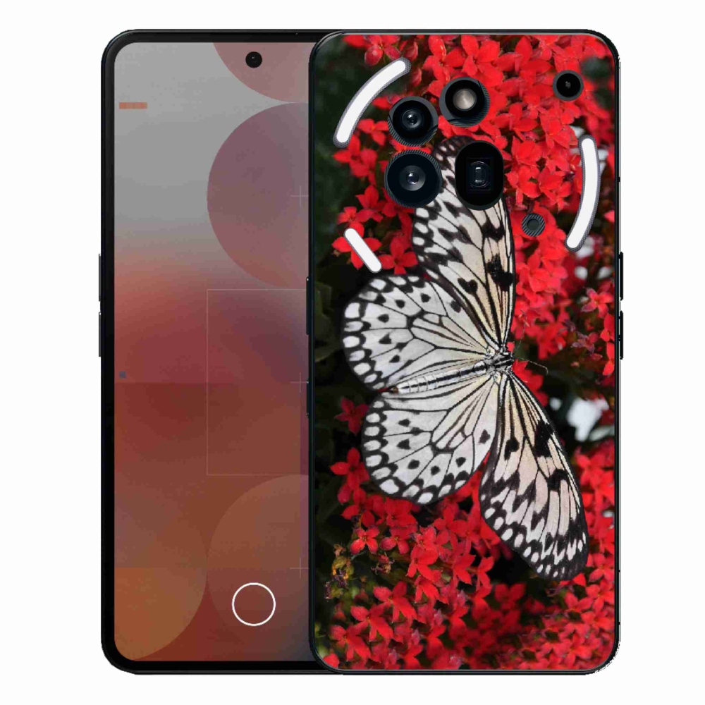 Gelový kryt mmCase na Nothing Phone (3a) Pro - černobílý motýl 1