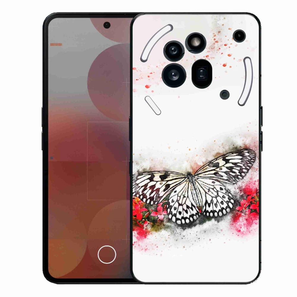 Gelový kryt mmCase na Nothing Phone (3a) Pro - černobílý motýl