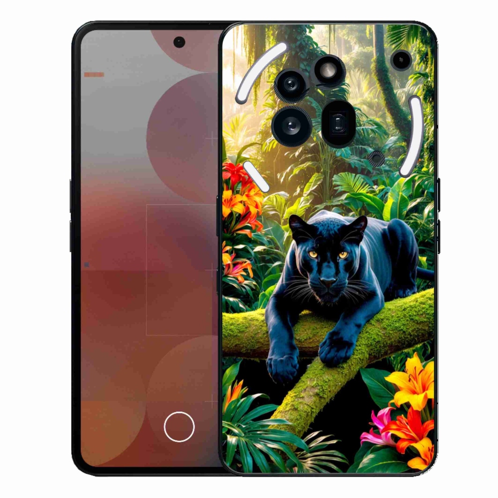 Gelový kryt mmCase na Nothing Phone (3a) Pro - černý panter v džungli