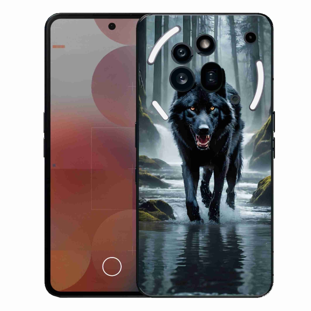 Gelový kryt mmCase na Nothing Phone (3a) Pro - černý vlk