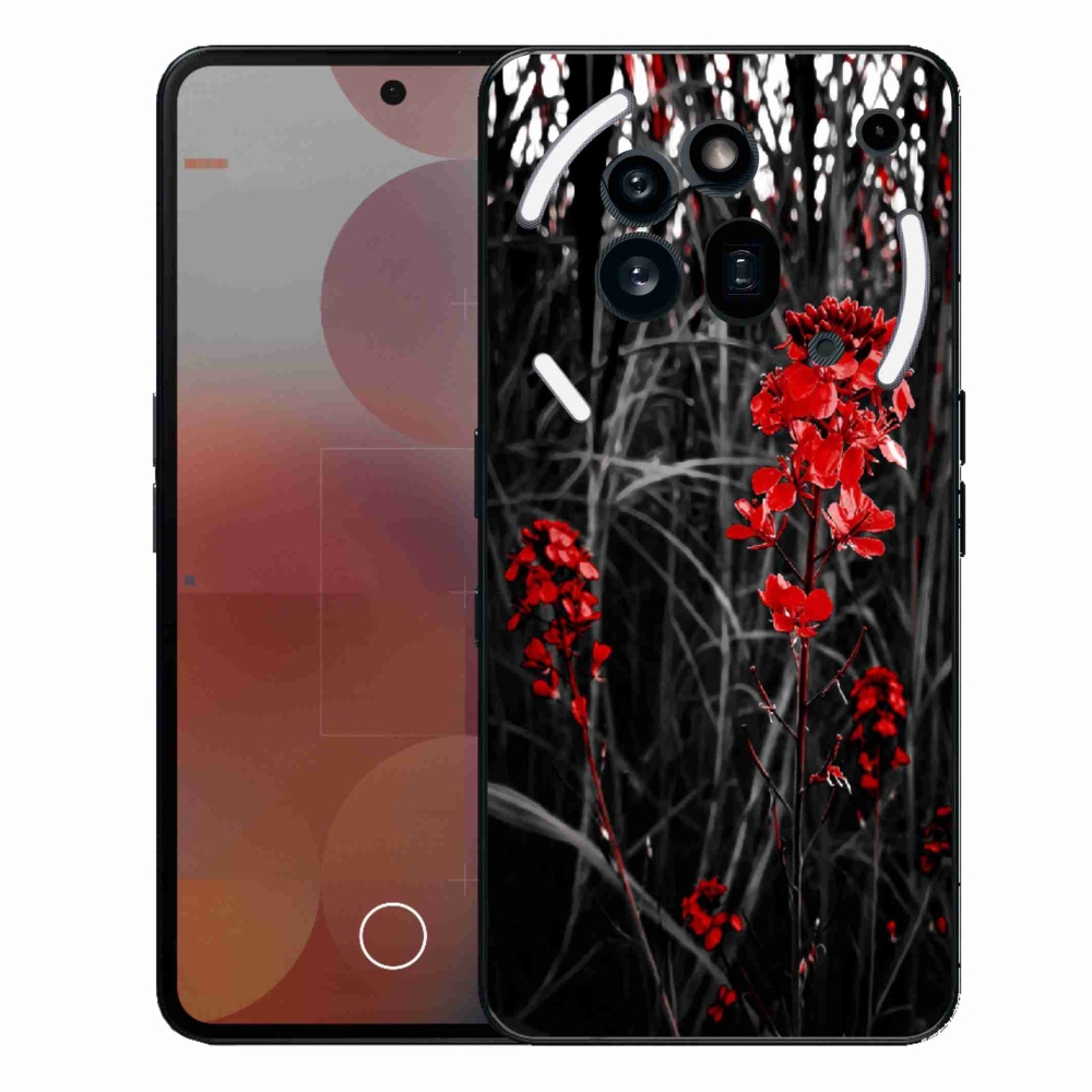 Gelový kryt mmCase na Nothing Phone (3a) Pro - červená rostlina