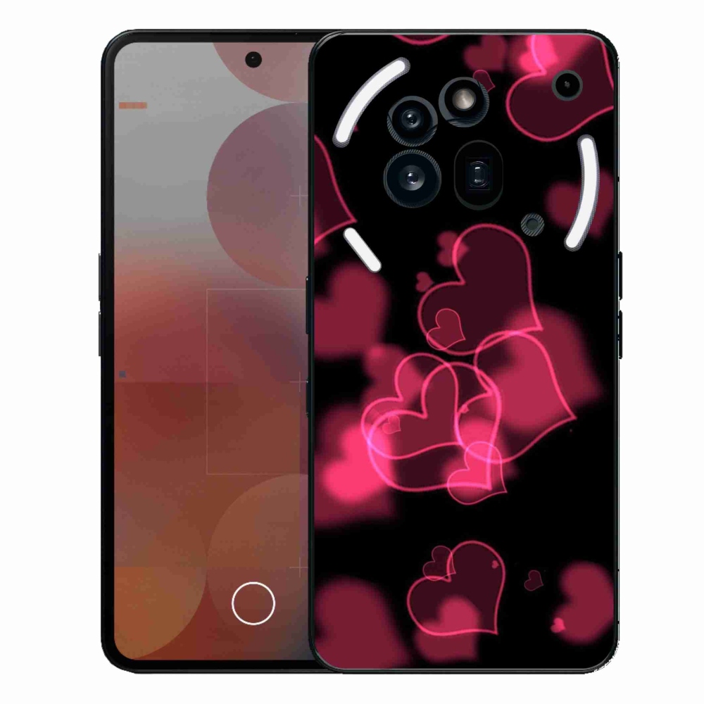 Gelový kryt mmCase na Nothing Phone (3a) Pro - červená srdíčka