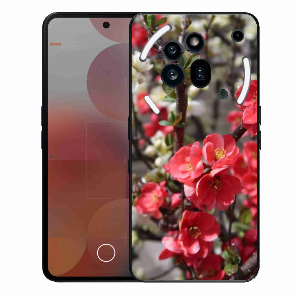 Gelový kryt mmCase na Nothing Phone (3a) Pro - červené květy