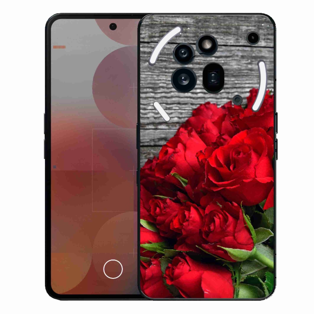 Gelový kryt mmCase na Nothing Phone (3a) Pro - červené růže