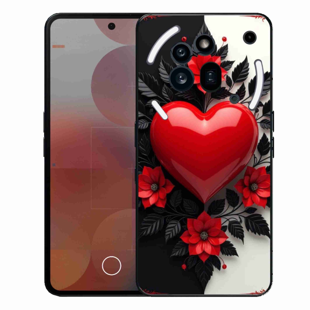 Gelový kryt mmCase na Nothing Phone (3a) Pro - červené srdce