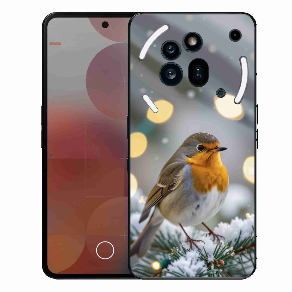 Gelový kryt mmCase na Nothing Phone (3a) Pro - červenka v zimě