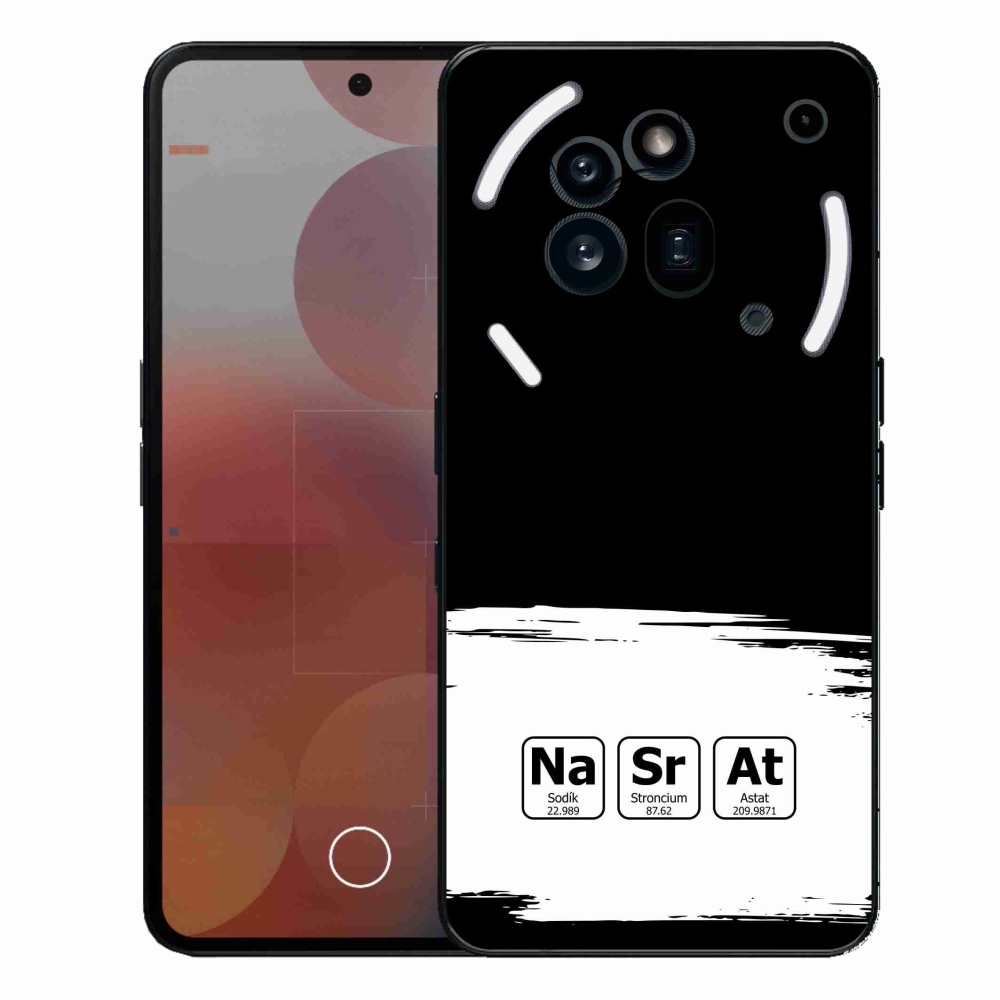 Gelový kryt mmCase na Nothing Phone (3a) Pro - chemické prvky bíločerné pozadí