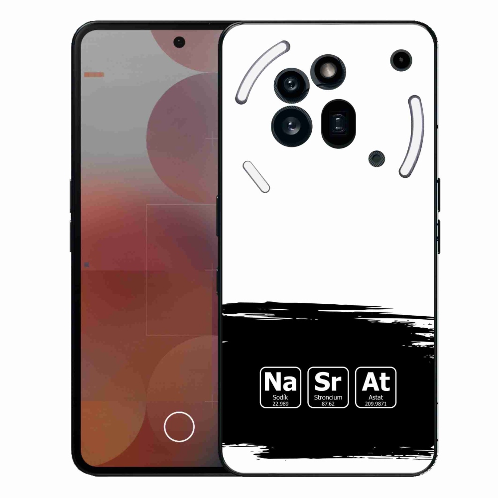 Gelový kryt mmCase na Nothing Phone (3a) Pro - chemické prvky černobílé pozadí