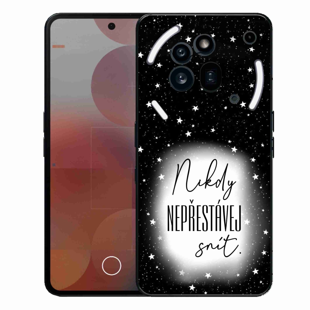 Gelový kryt mmCase na Nothing Phone (3a) Pro - citát 1 bíločerné pozadí