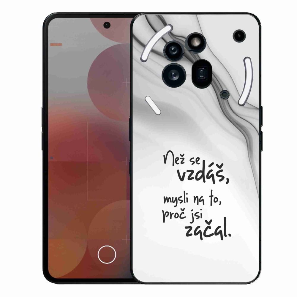 Gelový kryt mmCase na Nothing Phone (3a) Pro - citát 2 bílé pozadí