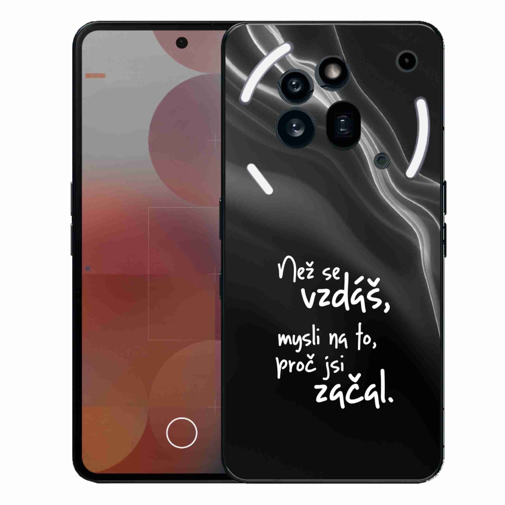 Gelový kryt mmCase na Nothing Phone (3a) Pro - citát 2 černé pozadí