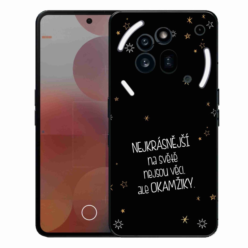 Gelový kryt mmCase na Nothing Phone (3a) Pro - citát 4 černé pozadí