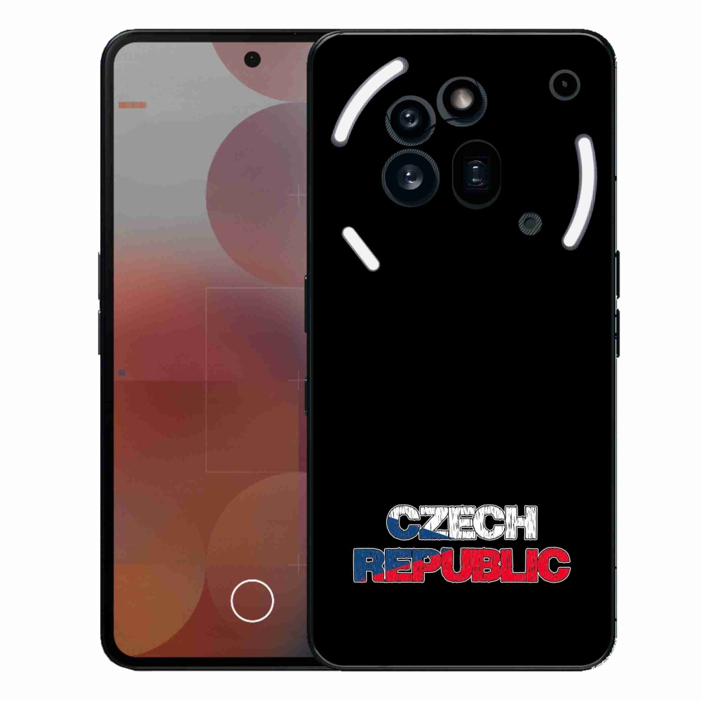 Gelový kryt mmCase na Nothing Phone (3a) Pro - Czech Republic černé pozadí
