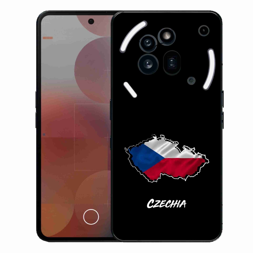 Gelový kryt mmCase na Nothing Phone (3a) Pro - Czechia černé pozadí