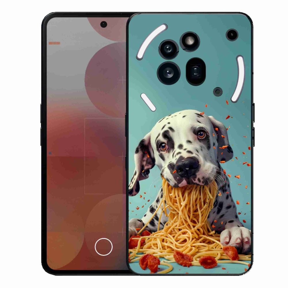 Gelový kryt mmCase na Nothing Phone (3a) Pro - dalmatin a špagety
