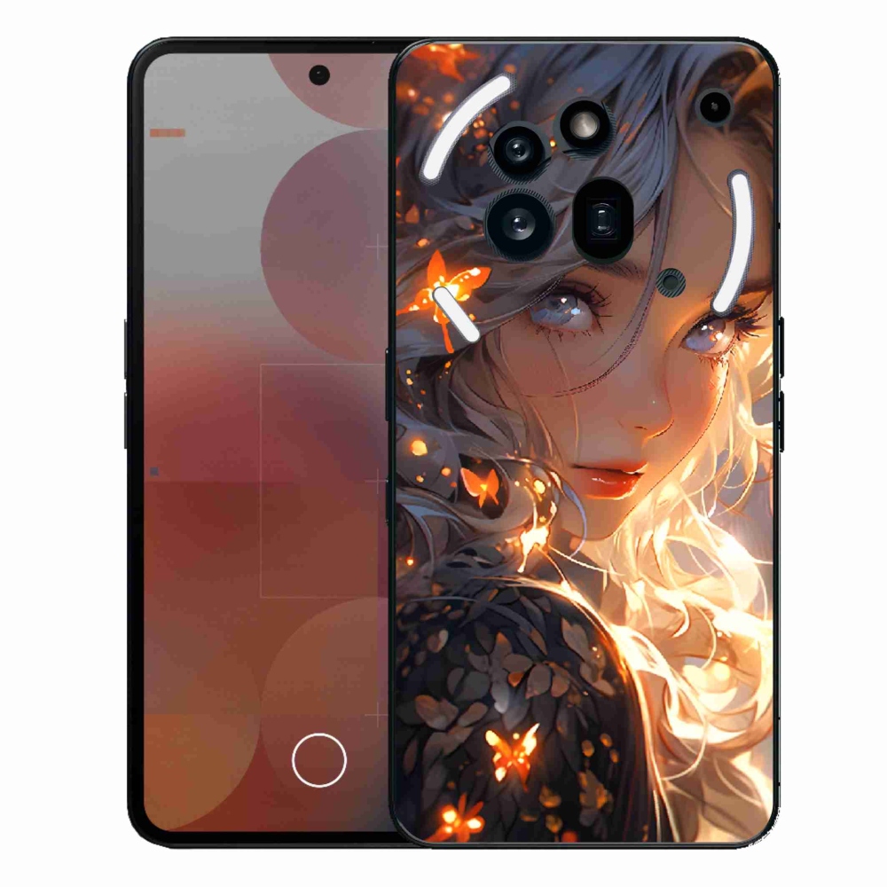 Gelový kryt mmCase na Nothing Phone (3a) Pro - dívka a motýli