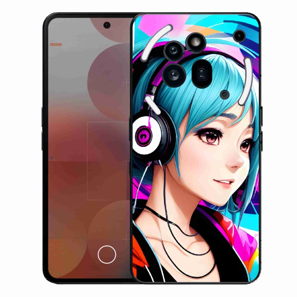 Gelový kryt mmCase na Nothing Phone (3a) Pro - dívka se sluchátky