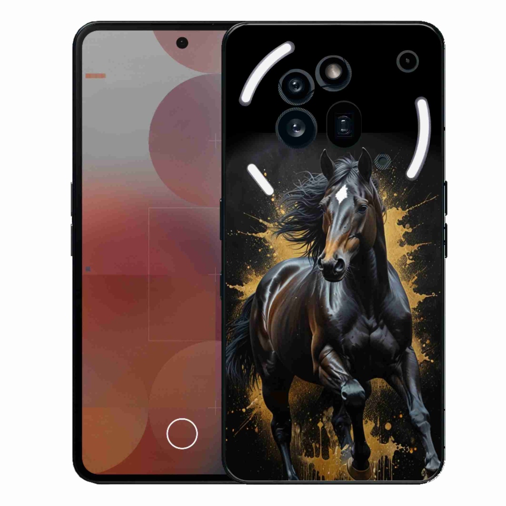 Gelový kryt mmCase na Nothing Phone (3a) Pro - elegantní černý hřebec