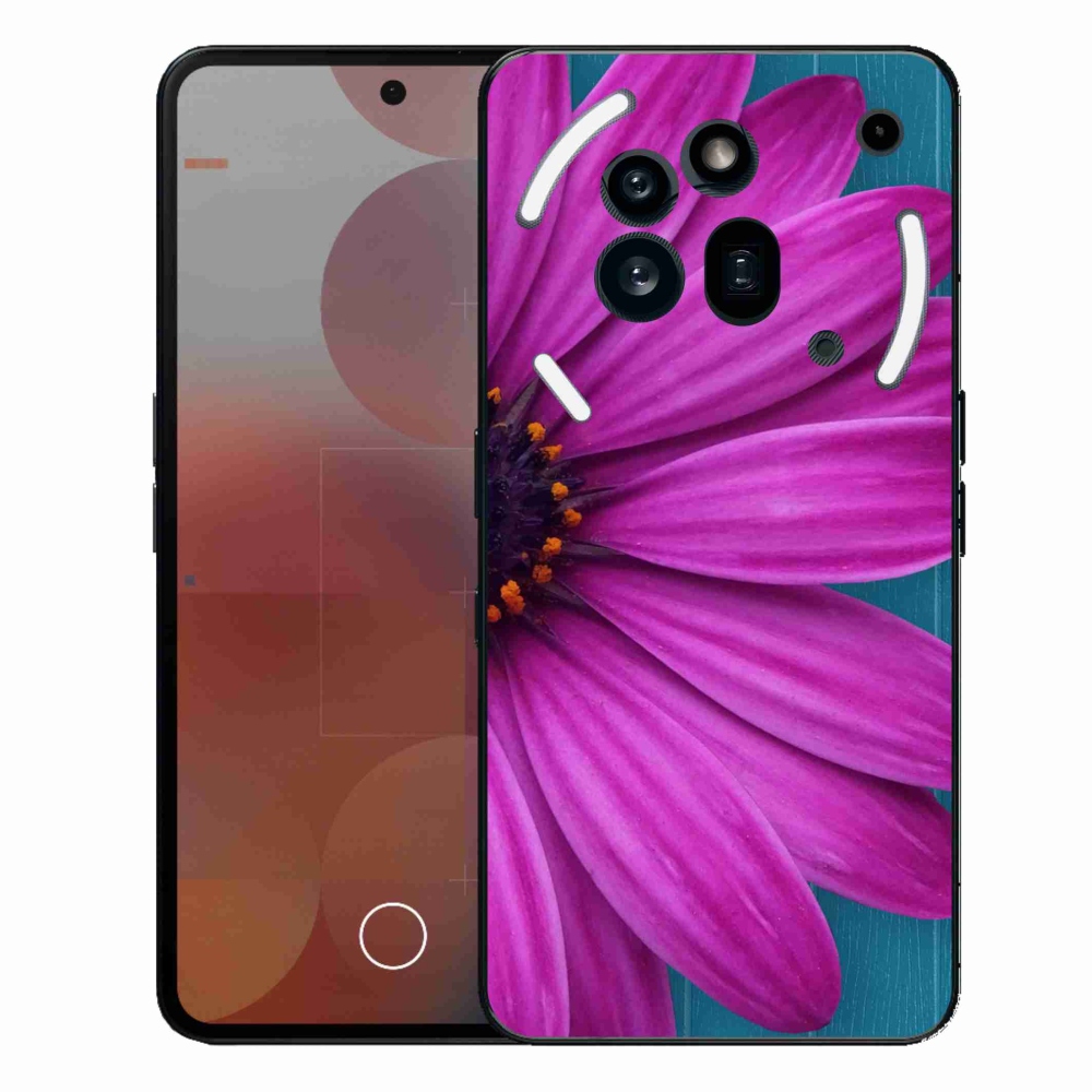 Gelový kryt mmCase na Nothing Phone (3a) Pro - fialová kopretina