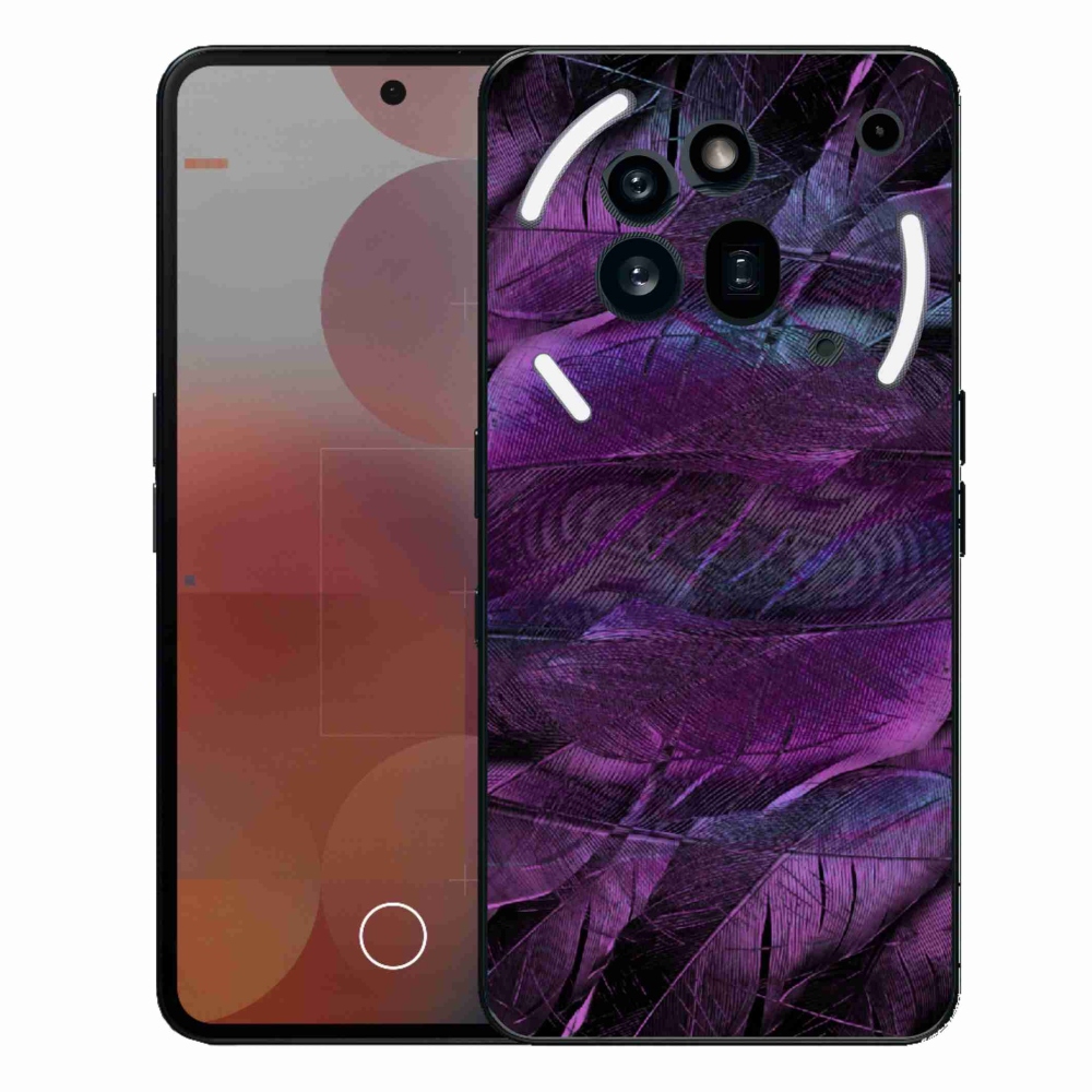 Gelový kryt mmCase na Nothing Phone (3a) Pro - fialová pírka