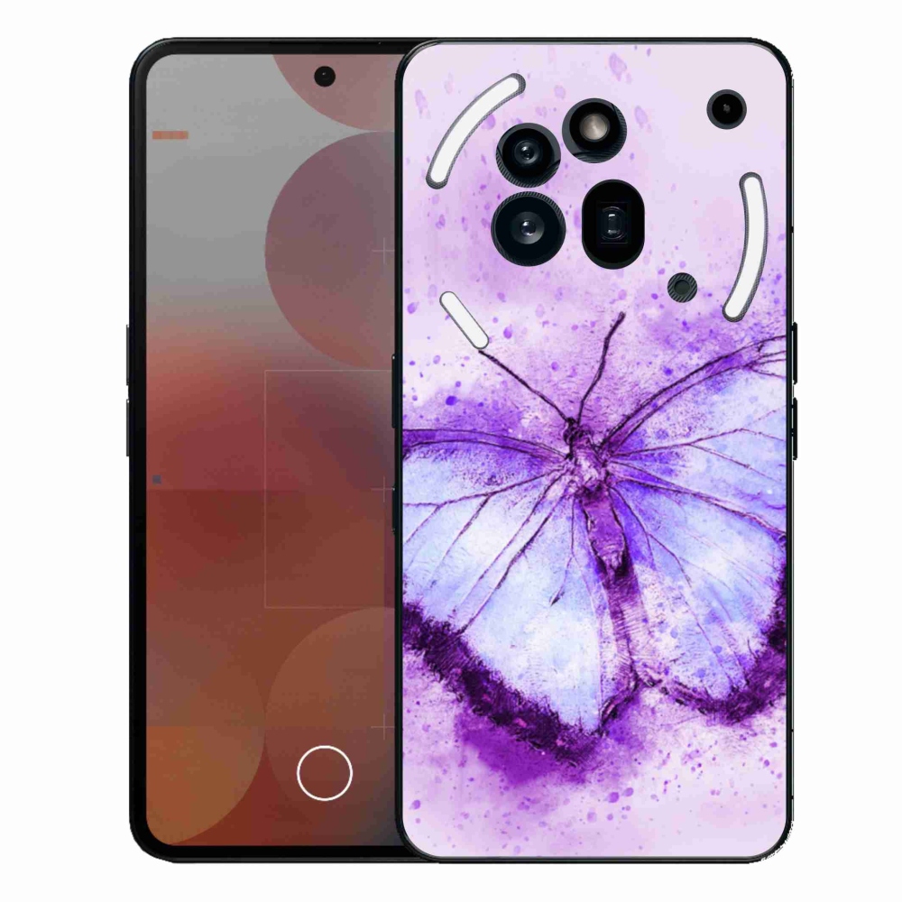Gelový kryt mmCase na Nothing Phone (3a) Pro - fialový motýl