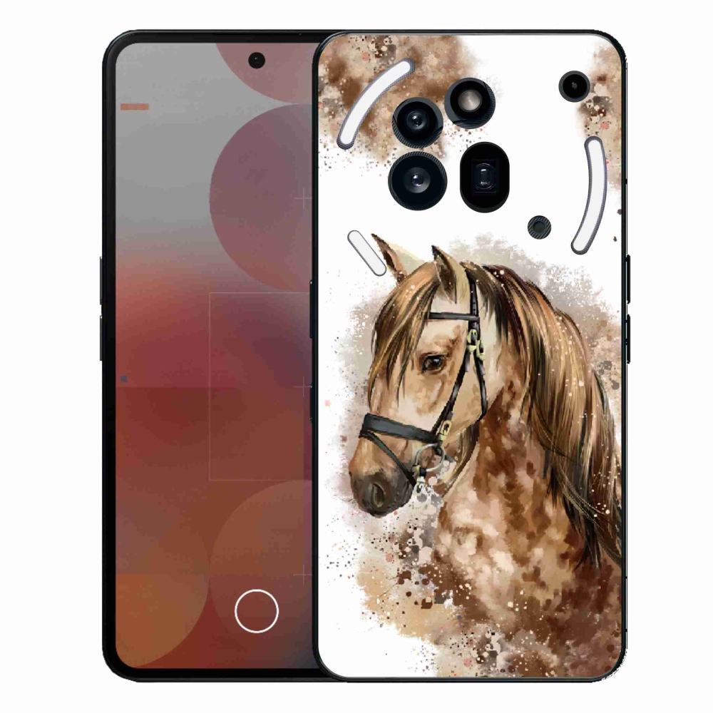 Gelový kryt mmCase na Nothing Phone (3a) Pro - hnědý kreslený kůň