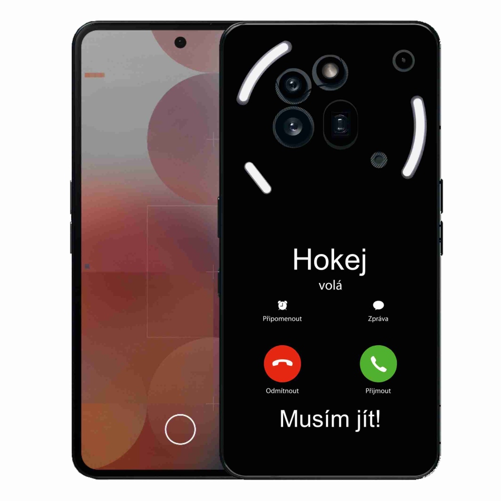 Gelový kryt mmCase na Nothing Phone (3a) Pro - hokej volá černé pozadí