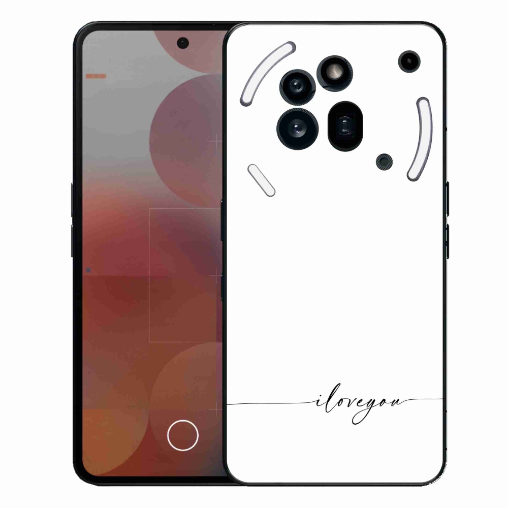 Gelový kryt mmCase na Nothing Phone (3a) Pro - I love you bílé pozadí