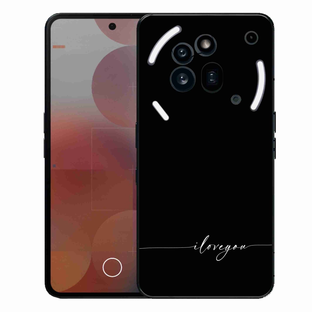 Gelový kryt mmCase na Nothing Phone (3a) Pro - I love you černé pozadí