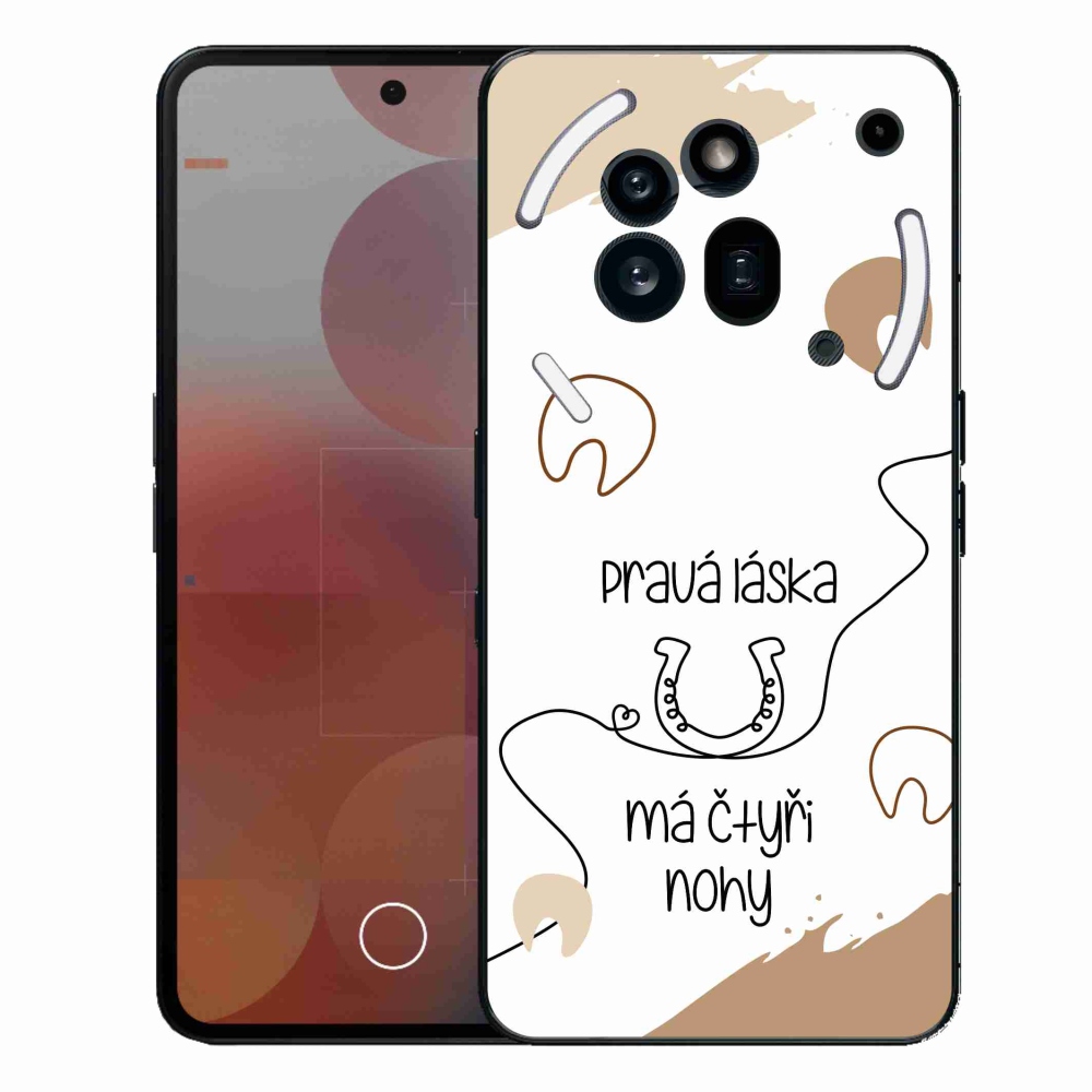 Gelový kryt mmCase na Nothing Phone (3a) Pro - koňský motiv bílé pozadí