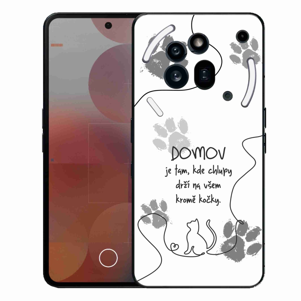 Gelový kryt mmCase na Nothing Phone (3a) Pro - kočičí motiv bílé pozadí