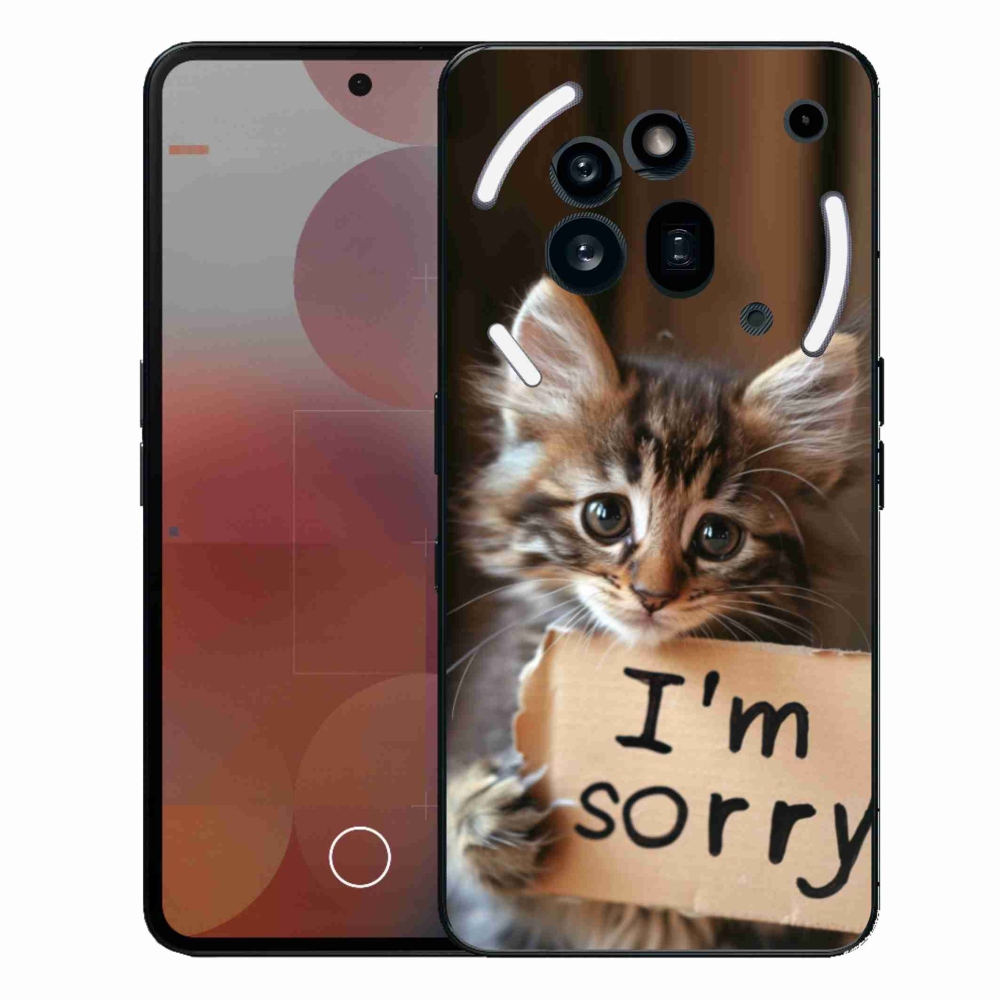 Gelový kryt mmCase na Nothing Phone (3a) Pro - kočíčí omluva