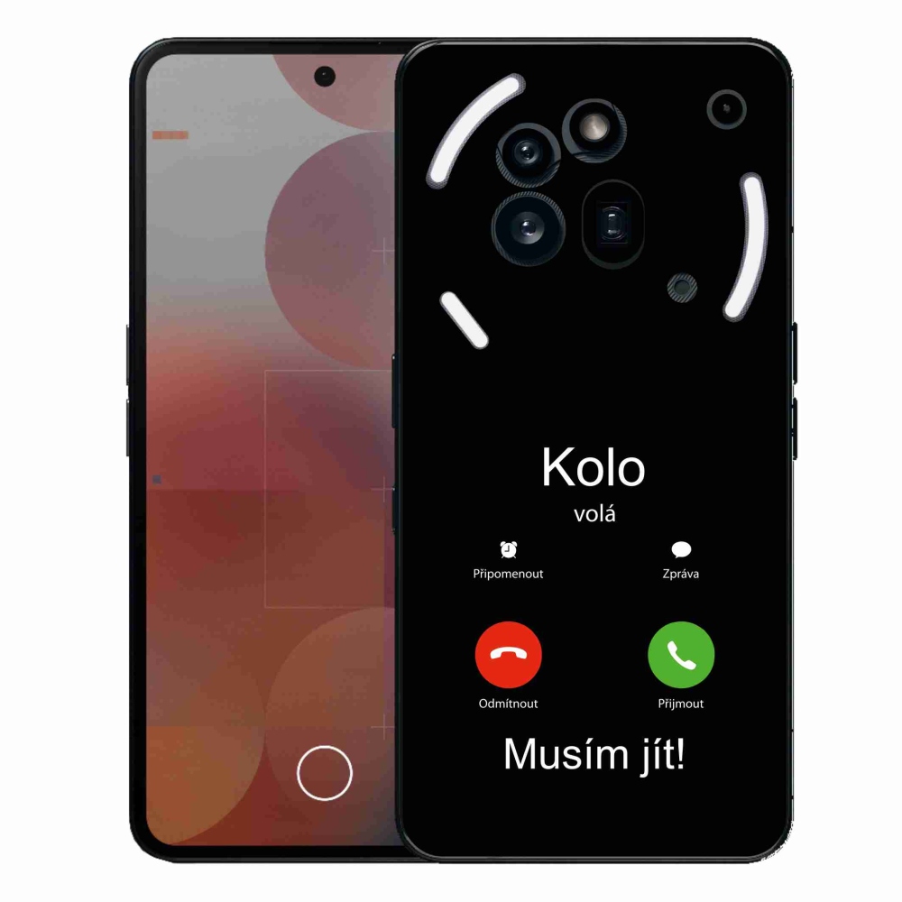 Gelový kryt mmCase na Nothing Phone (3a) Pro - kolo volá černé pozadí
