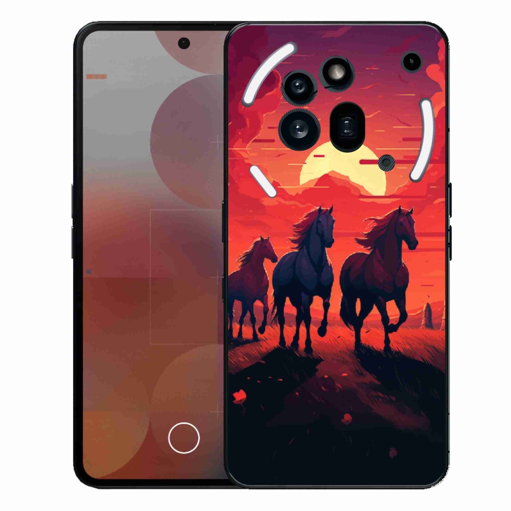 Gelový kryt mmCase na Nothing Phone (3a) Pro - koně a západ slunce