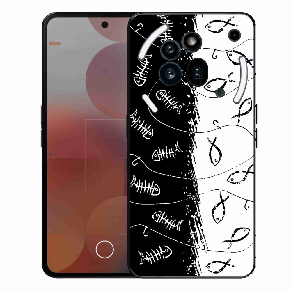 Gelový kryt mmCase na Nothing Phone (3a) Pro - kostry a rybky
