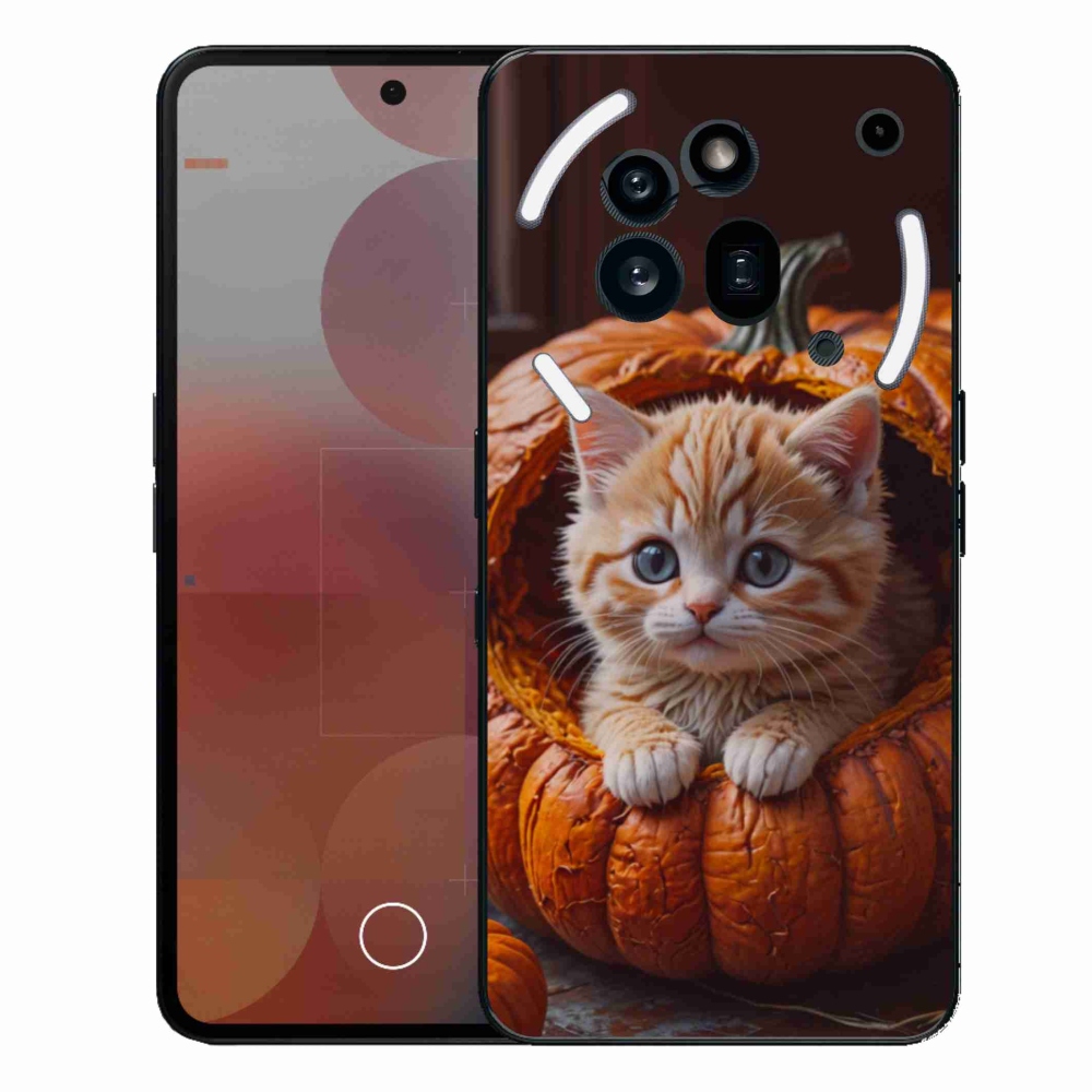 Gelový kryt mmCase na Nothing Phone (3a) Pro - kotě a dýně 2