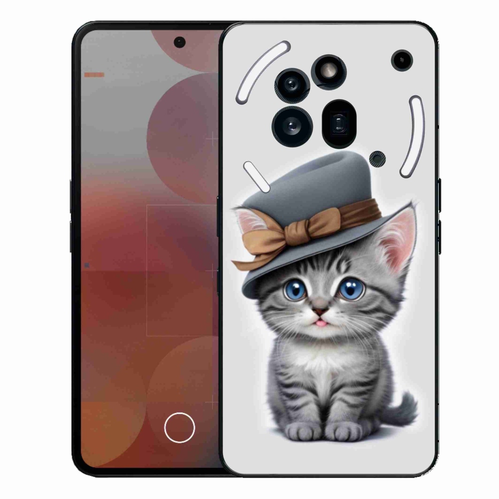 Gelový kryt mmCase na Nothing Phone (3a) Pro - kotě s kloboukem