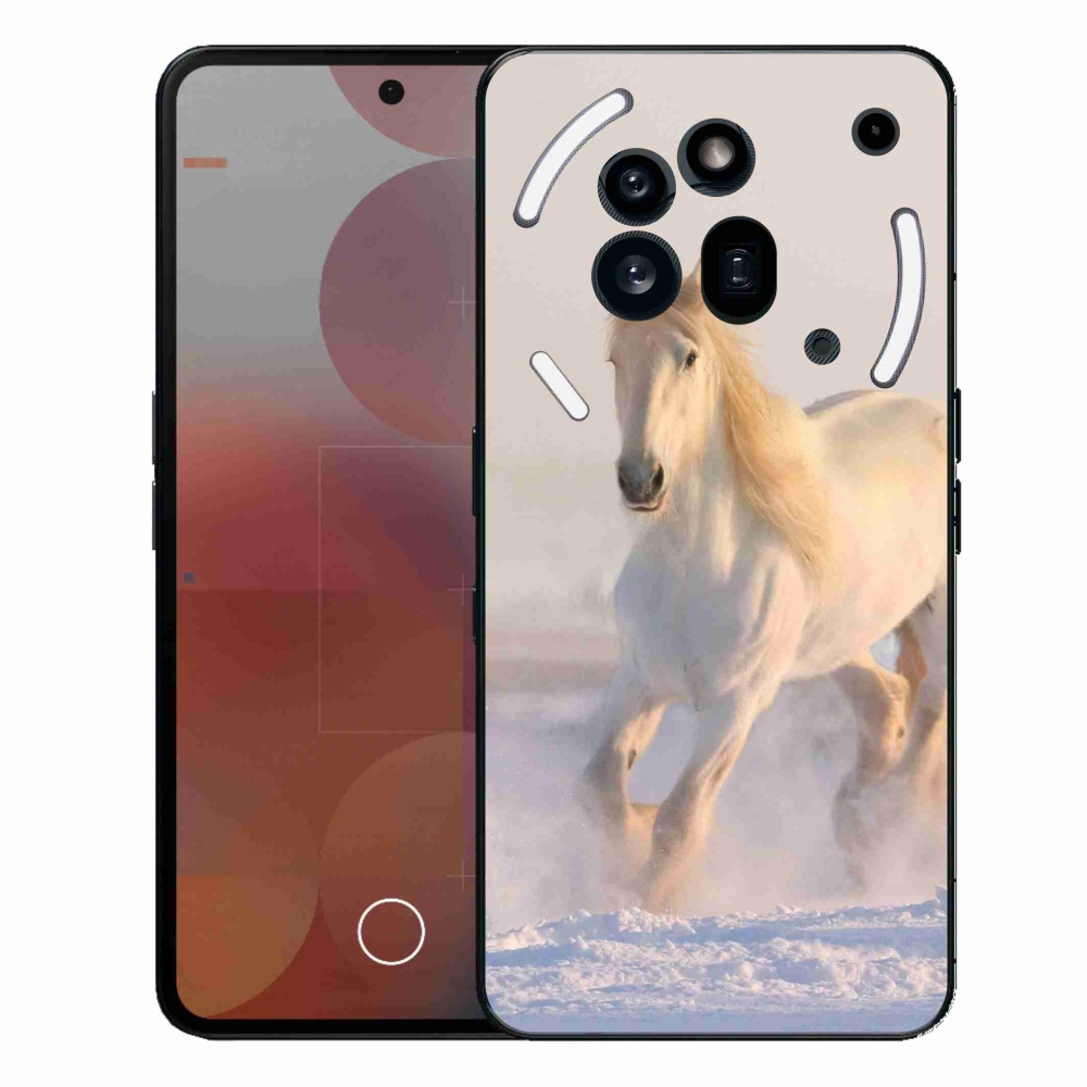 Gelový kryt mmCase na Nothing Phone (3a) Pro - kůň ve sněhu
