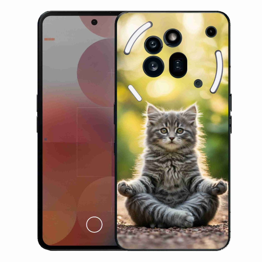 Gelový kryt mmCase na Nothing Phone (3a) Pro - meditující kotě