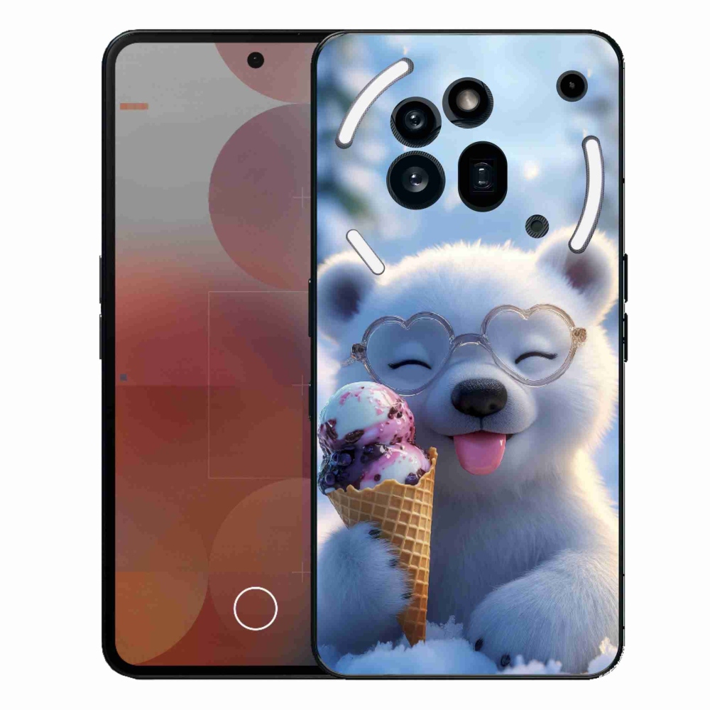 Gelový kryt mmCase na Nothing Phone (3a) Pro - medvídek se zmrzlinou
