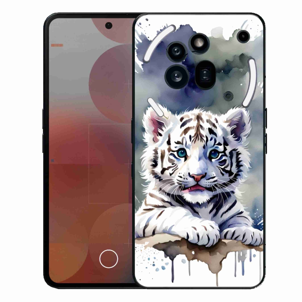 Gelový kryt mmCase na Nothing Phone (3a) Pro - mládě bílého tygra