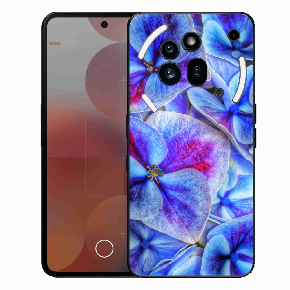 Gelový kryt mmCase na Nothing Phone (3a) Pro - modré květy 1