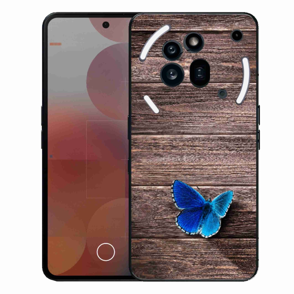 Gelový kryt mmCase na Nothing Phone (3a) Pro - modrý motýl 1