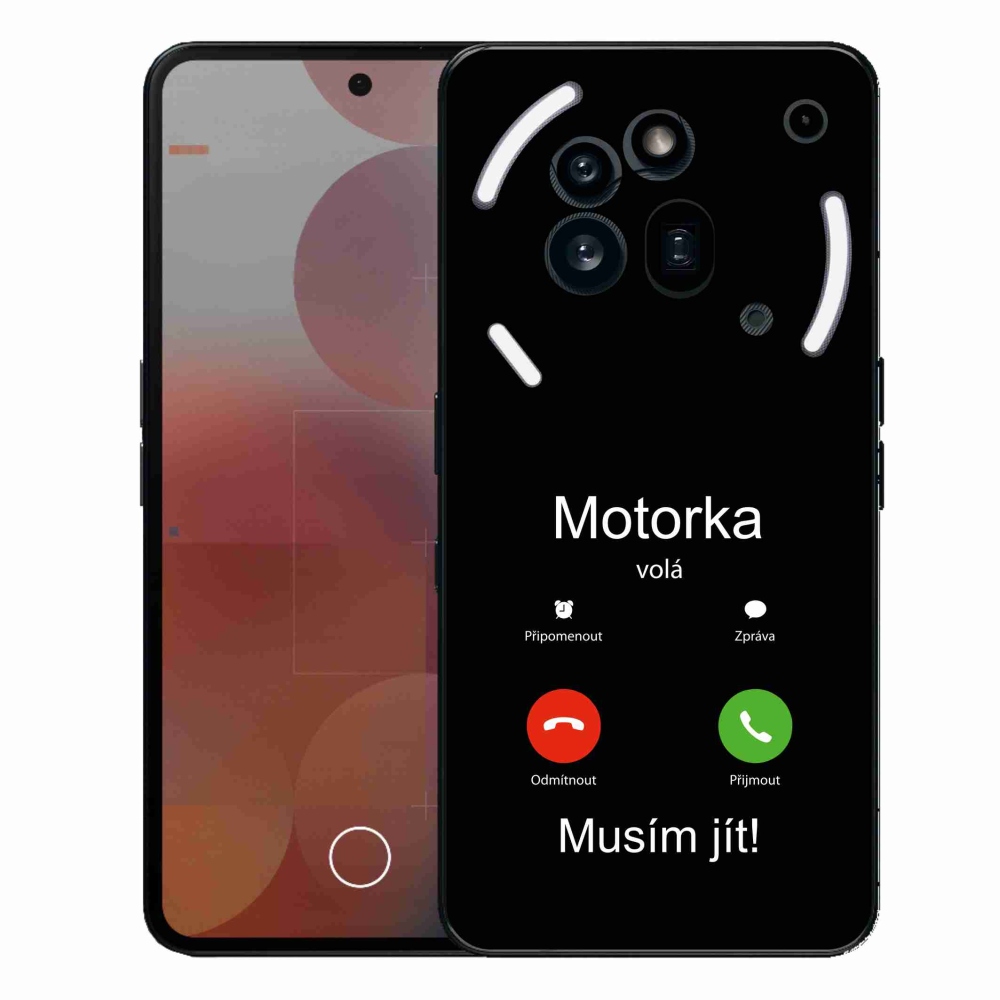 Gelový kryt mmCase na Nothing Phone (3a) Pro - motorka volá černé pozadí