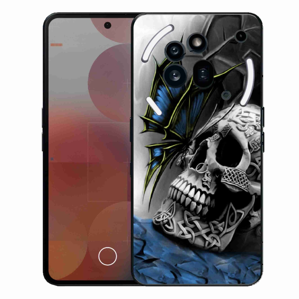 Gelový kryt mmCase na Nothing Phone (3a) Pro - motýl a lebka