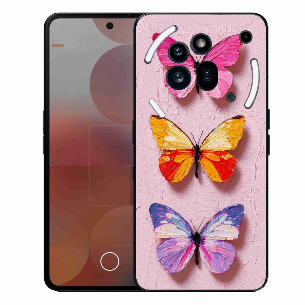 Gelový kryt mmCase na Nothing Phone (3a) Pro - motýlí trojice